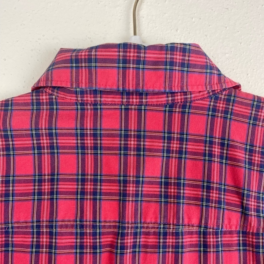 J. Crew Tartan Plaid Pintuck Button Down Top Size 0 - Picture 6 of 6